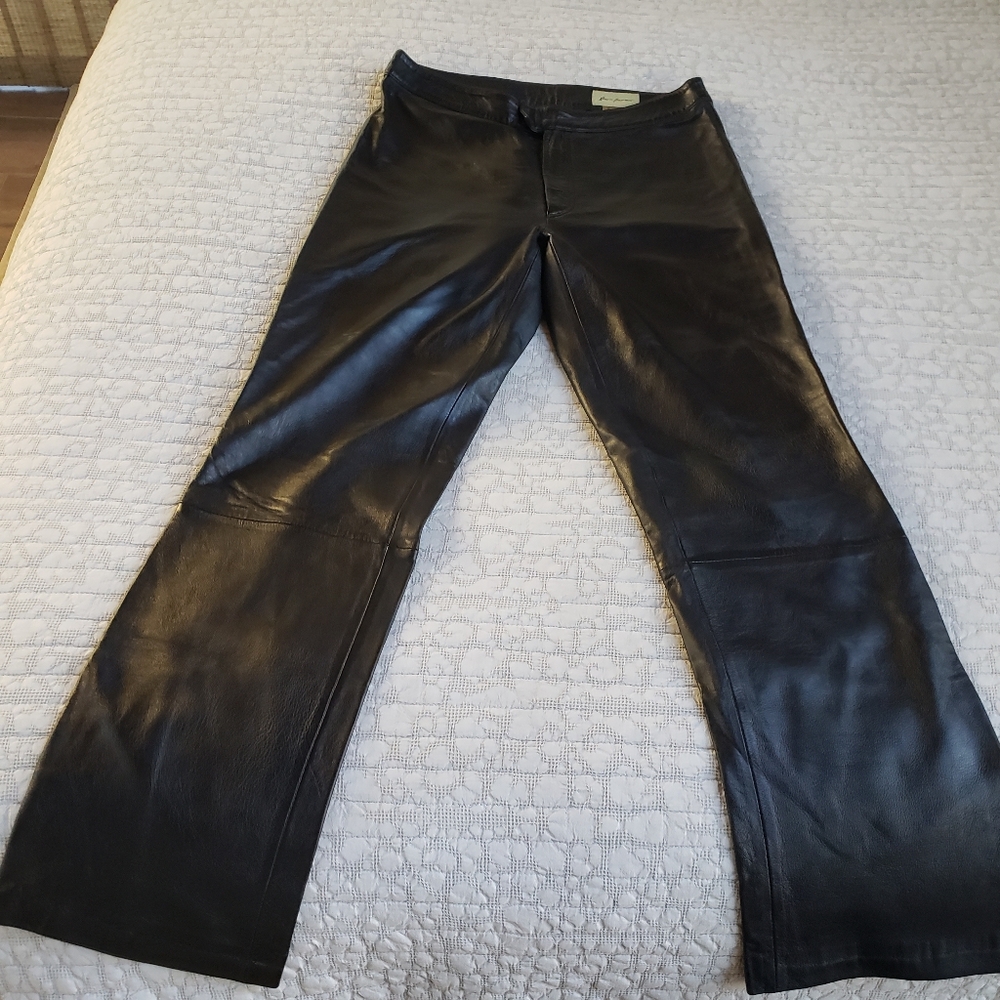 Rem Garson Vintage Black Leather Womens  Pants Size 6